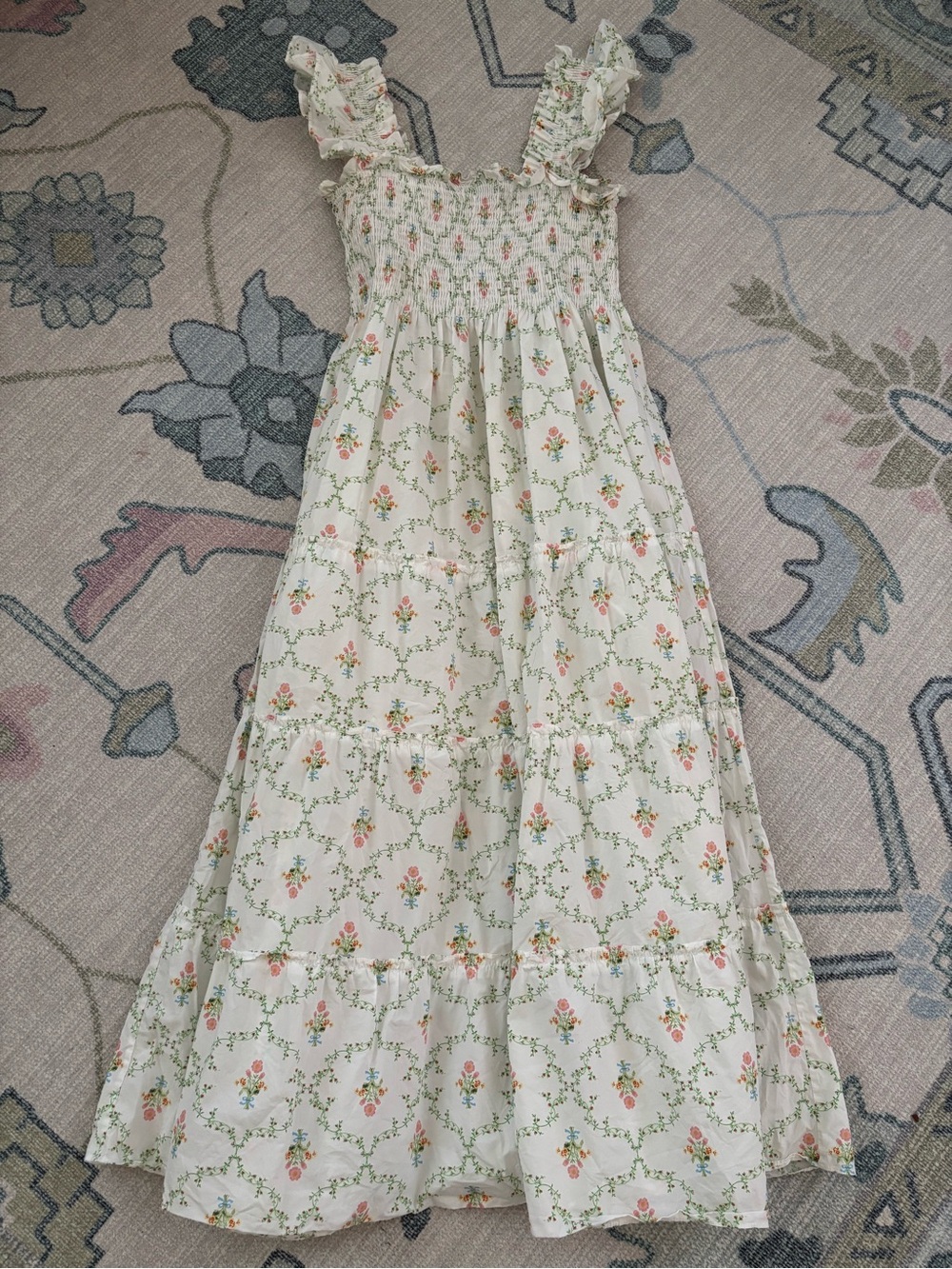 Hill House Ellie Nap Dress - Pastel Trellis Floral, Extra Small - Picture 6 of 7